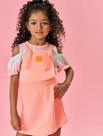 Conjunto Infantil Menina Blusa Borboletas E Salopete Laranja Neon Mundo Cinti Conjunto Infantil Menina Blusa Borboletas E Salopete Laranja Neon Mundo Cinti