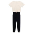 Conjunto Infantil Menina, Blusa Cadarço MM Off E Legging Preta Conjunto Infantil Menina, Blusa Cadarço MM Off E Legging Preta