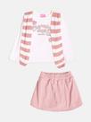 Conjunto Infantil Menina Blusa Com Cachecol/Saia Veludo Momi