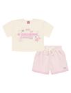 Conjunto Infantil Menina Blusa Cropped E Short Amazing Natural E Rosa Cinti Conjunto Infantil Menina Blusa Cropped E Short Amazing Natural E Rosa Cinti