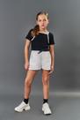 Conjunto Infantil Menina Blusa Cropped + Short Sarja Preto CTV