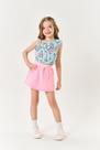 Conjunto Infantil Menina Blusa Dino E Short Azul Mundo Cinti