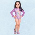 Conjunto Infantil Menina Blusa E Calcinha Proteção Solar UV50+ Sereia Tam 1 a 3 - Fakini