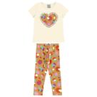 Conjunto Infantil Menina Blusa E Legging Amor - Malwee Conjunto Infantil Menina Blusa E Legging Amor - Malwee
