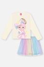 Conjunto Infantil Menina Blusa E Saia-Short Tule Cinti