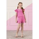 Conjunto Infantil Menina Blusa e Shorts Ballet Estampa Estrelas cor Rosa - Mon Sucré