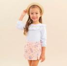 Conjunto Infantil Menina Blusa Em Cotton E Shorts-saia Lilydee Cor:BrancoTamanho:4