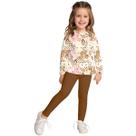Conjunto Infantil Menina Blusa Manga Longa e Legging Confortável Moderno Kyly 1000755