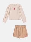 Conjunto Infantil Menina Blusa Manga Longa/Short Saia Bimbi Conjunto Infantil Menina Blusa Manga Longa/Short Saia Bimbi