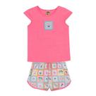 Conjunto Infantil Menina Blusa/Short Verão Rosa Jaca Lelé