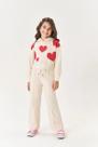 Conjunto Infantil Menina Blusão Coração E Wide Leg Off Cinti