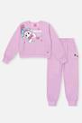 Conjunto Infantil Menina Blusão Hello E Calça Lilás Mundo Cinti