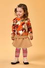 Conjunto Infantil Menina Blusão Saia Com S Embutidohort e Meia 3/4 Elian
