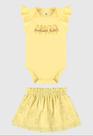Conjunto Infantil Menina Body Estampa Com Glitter Em Algodão Malwee Kids Amarelo 2