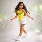 Conjunto Infantil Menina Brasil Copa Body e Shorts Azul Branco Verde Amarelo