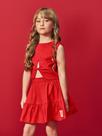 Conjunto Infantil Menina com Amarração Vermelho Mundo Cinti