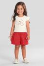 Conjunto infantil menina com bordado floral Brandili Conjunto infantil menina com bordado floral Brandili