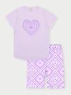 Conjunto Infantil Menina Coração Lilás Abrange