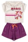 Conjunto Infantil Menina Cropped Magic Patins C/ Capuz