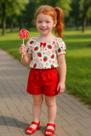 Conjunto Infantil Menina Cropped Short Algodão Verão Charme