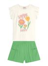 Conjunto Infantil Menina de Flores com Glitter Brandili