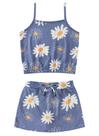 Conjunto Infantil Menina Doce Azul-Flores