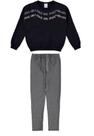 Conjunto infantil menina em moletom flanelado malwee kids 8