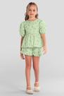 Conjunto infantil menina estampado Mundi