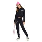 Conjunto Infantil Menina Inverno Amora Cropped e Calça em Moletom Peluciado na cor Preta