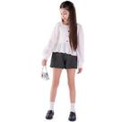 Conjunto Infantil Menina Inverno Anjo Blusa em Jacquard e Shorts em Moletinho
