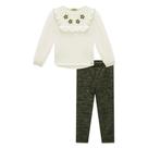 Conjunto Infantil Menina Inverno Bata em Malha Wave e Legging Canelado Mesclado - Kukiê