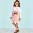Conjunto Infantil Menina Inverno Blusa Estampa de Urso e Saia em Tule - Mon Sucré