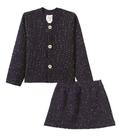 Conjunto Infantil Menina Inverno Casaquinho Fio Metal E Saia
