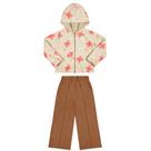 Conjunto Infantil Menina Inverno Jaqueta Reversível Corta Vento Com Pêlo Fleece E Calça Flaire Moletom Tricô - Angerô T