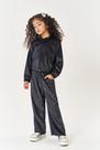 Conjunto Infantil Menina Jaqueta E Wide Leg Brilho Preto Mundo Cinti