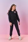 Conjunto Infantil Menina Jaqueta Pelo E Calça Preto Mundo Cinti