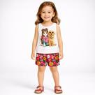 Conjunto Infantil Menina Kyly Blusa e Shorts Estampado Verão Moda Kids 1001711 -