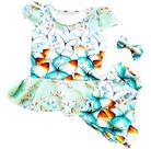 Conjunto Infantil Menina Laço Flor Florido Borboleta Aniversário
