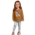 Conjunto Infantil Menina Legging e Blusa Cachorrinho Milon Cor:MarromTamanho:6