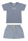 Conjunto Infantil Menina Listras Colorittá Azul 4