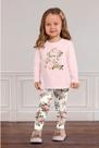 Conjunto infantil menina manga longa em cotton milon