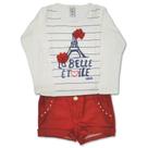 Conjunto Infantil Menina Paris com Short Vermelho Conjunto Infantil Menina Paris com Short Vermelho