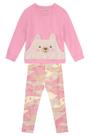 Conjunto infantil menina peluciado de ursinho Brandili Rosa