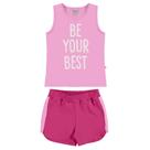 Conjunto Infantil Menina Regata E Short Rosa Corrida UV50+DRY Conjunto Infantil Menina Regata E Short Rosa Corrida UV50+DRY