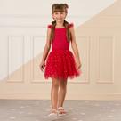 Conjunto Infantil Menina Regata/Saia Tule Vermelho Mon Sucré