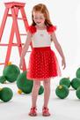 Conjunto Infantil Menina Regata/Saia Tule Vermelho Mon Sucré