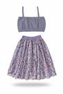 Conjunto infantil menina, Saia Midi em tule e Top de malha