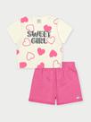 Conjunto Infantil Menina Sweet Girl Rosa Abrange