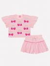 Conjunto Infantil Menina Tutti-Frutti Blusa E Short Listras Rosa Mundo Cinti Conjunto Infantil Menina Tutti-Frutti Blusa E Short Listras Rosa Mundo Cinti