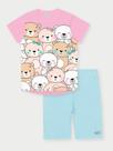 Conjunto Infantil Menina Ursinhos Azul Abrange
